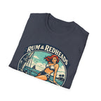 Rum & Redheads Retro Pinup T-Shirt — "Good Decisions Not Included"