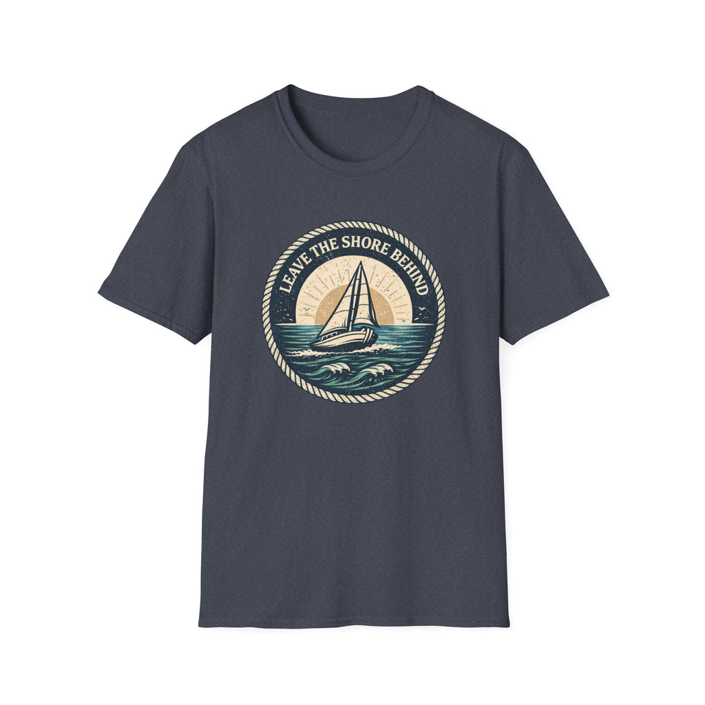 Sailboat Tee — "Leave the Shore Behind" Nautical Adventure T-Shirt