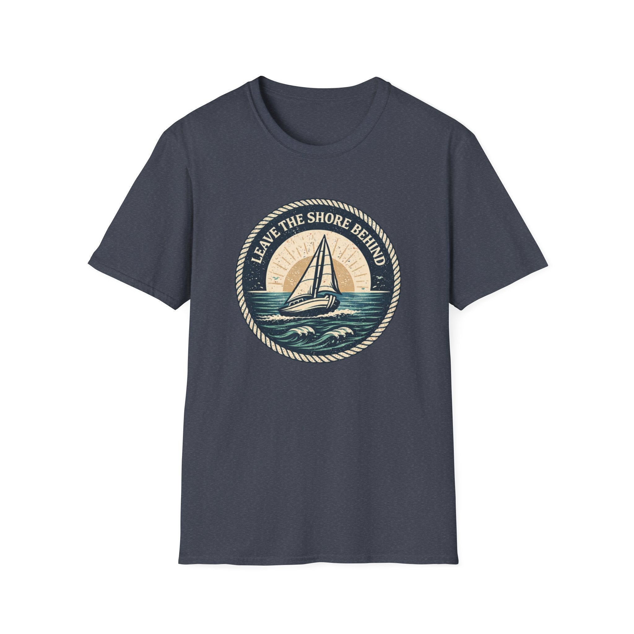 Sailboat Tee — "Leave the Shore Behind" Nautical Adventure T-Shirt