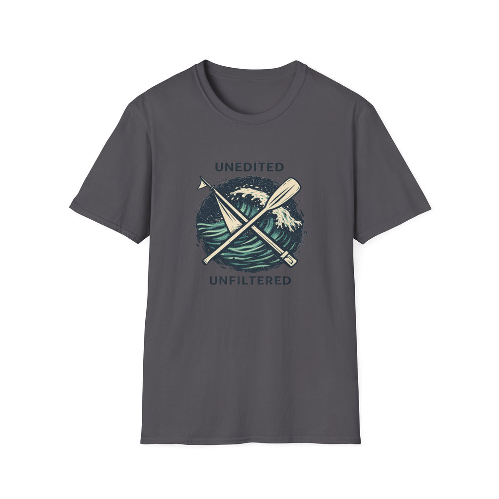 Paddle & Waves T‑Shirt — "Unedited Unfiltered" Kayaking Graphic Tee