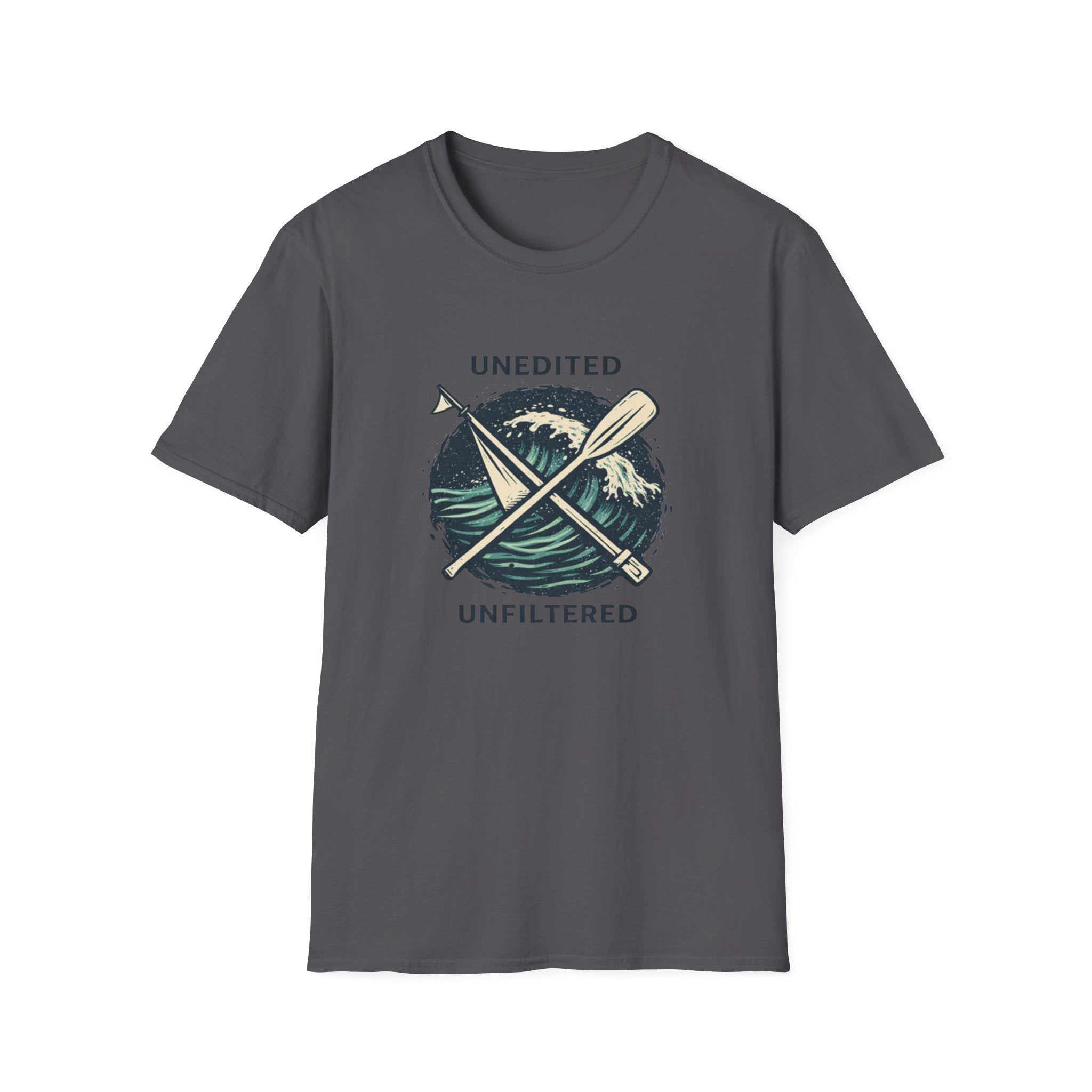 Paddle & Waves T‑Shirt — "Unedited Unfiltered" Kayaking Graphic Tee